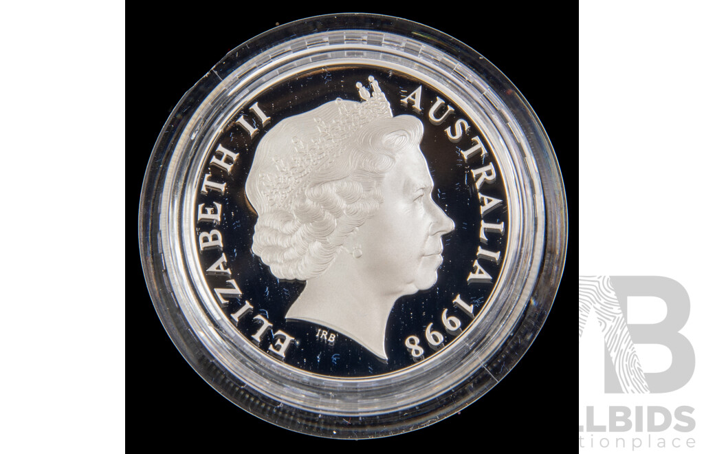 Australian RAM 1998 One Dollar Silver Proof Coin, Parliament House Ten Years on .999
