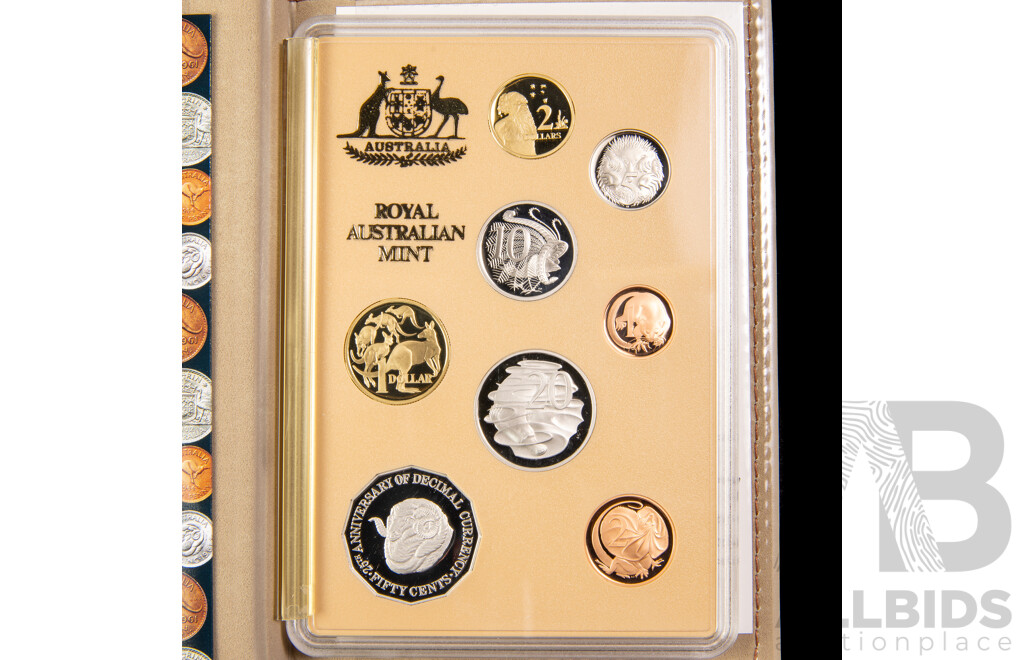 Australian RAM 1991 Eight Proof Coin Set, Twenty Five Years of Decimal Currency