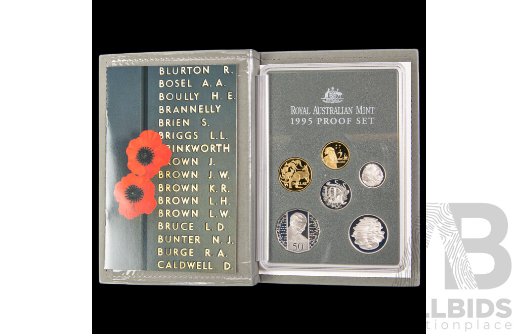 Australian RAM 1995 Six Proof Coin Set, Fiftieth Anniversary of the End of World War Two