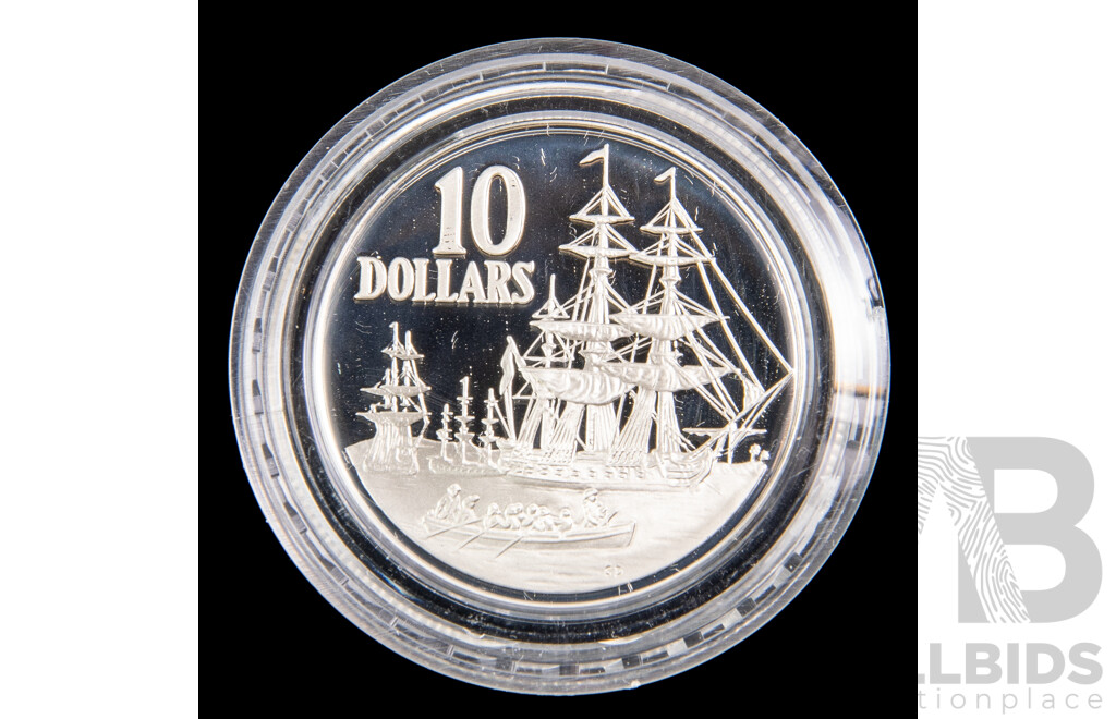 Australian RAM 1988 Silver Proof Ten Dollar Coin, Bicentennial .925