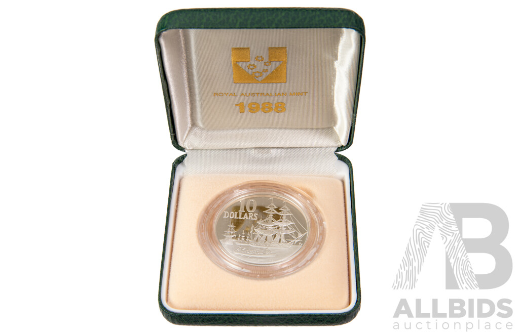 Australian RAM 1988 Silver Proof Ten Dollar Coin, Bicentennial .925