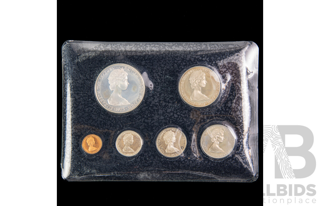 British Virgin Islands Franklin Mint 1973 First Coinage Proof Set