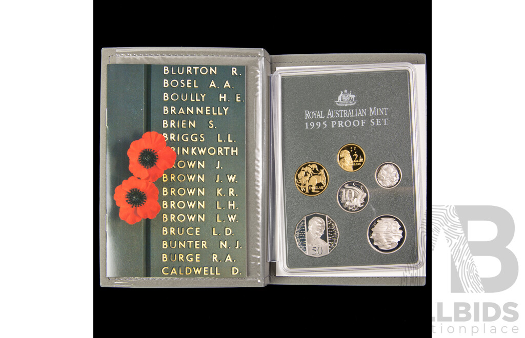 Australian RAM 1995 Six Proof Coin Set, Fiftieth Anniversary of the End of World War Two