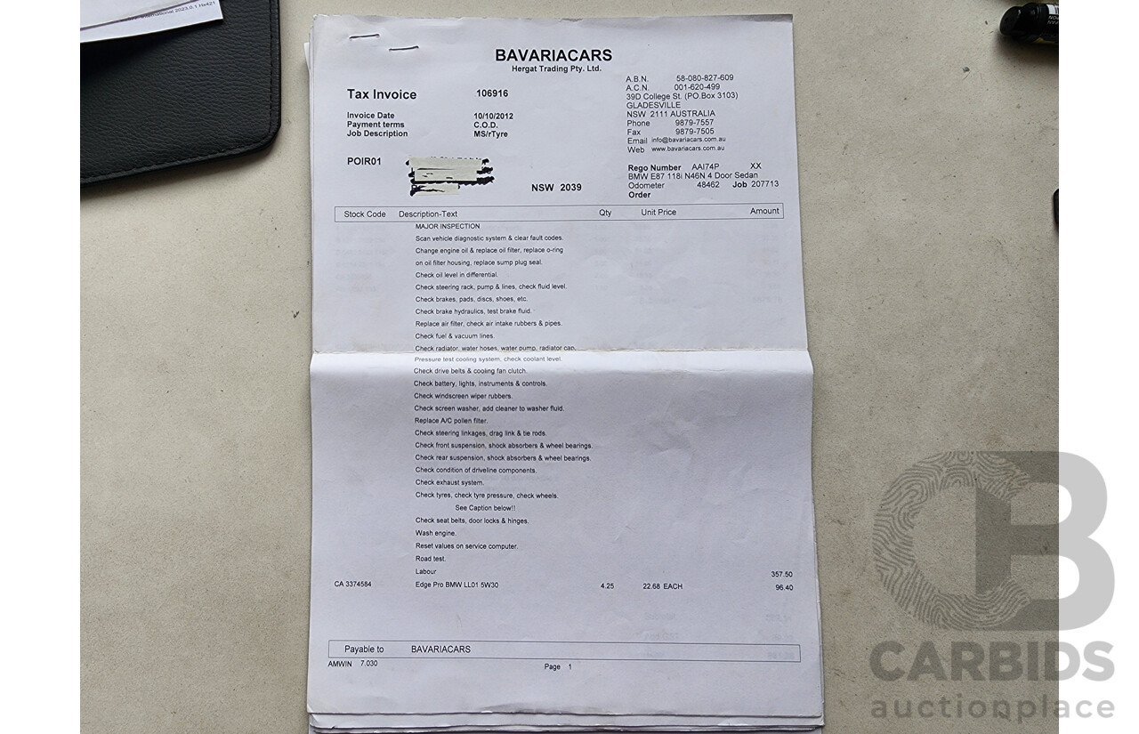 5/2008 Bmw 1 18i E87 MY07 UPGRADE 5d Hatchback Black 2.0L