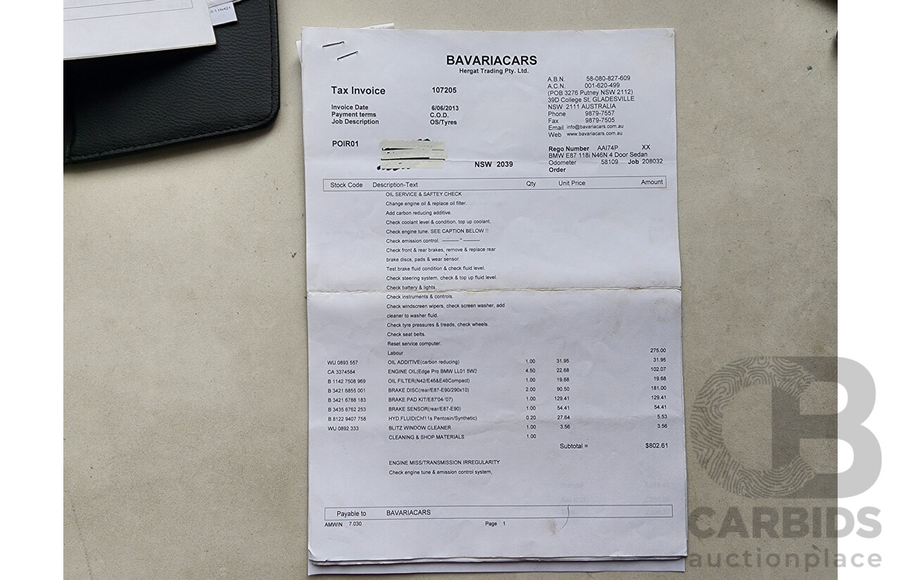 5/2008 Bmw 1 18i E87 MY07 UPGRADE 5d Hatchback Black 2.0L