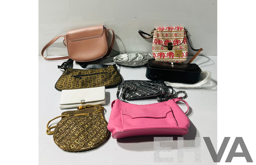 Collection of Handbags and Purses From Several Makes Including Leather Examples