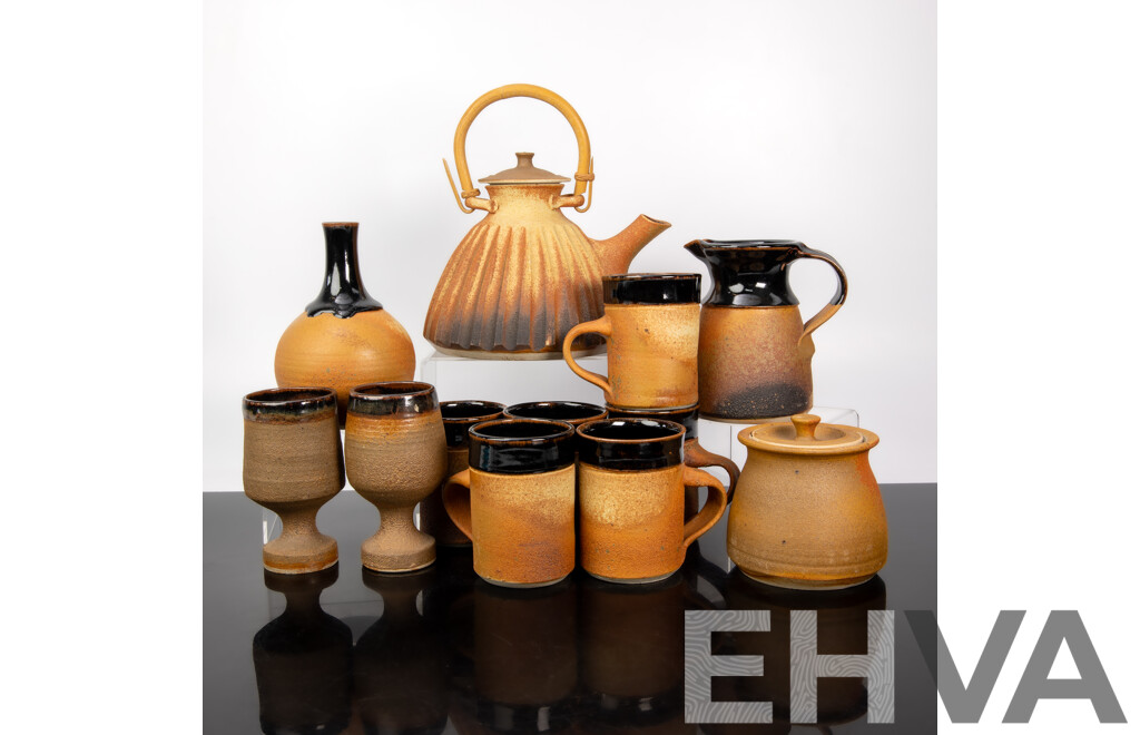 Collection Australian Studio Pottery Including Lidded Teapot by Tony Martin and More