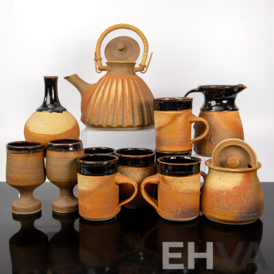 Collection Australian Studio Pottery Including Lidded Teapot by Tony Martin and More