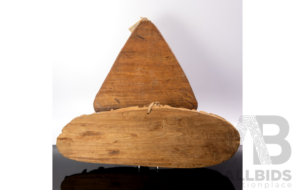 Two Hand Carved PNG Wooden Story Boards