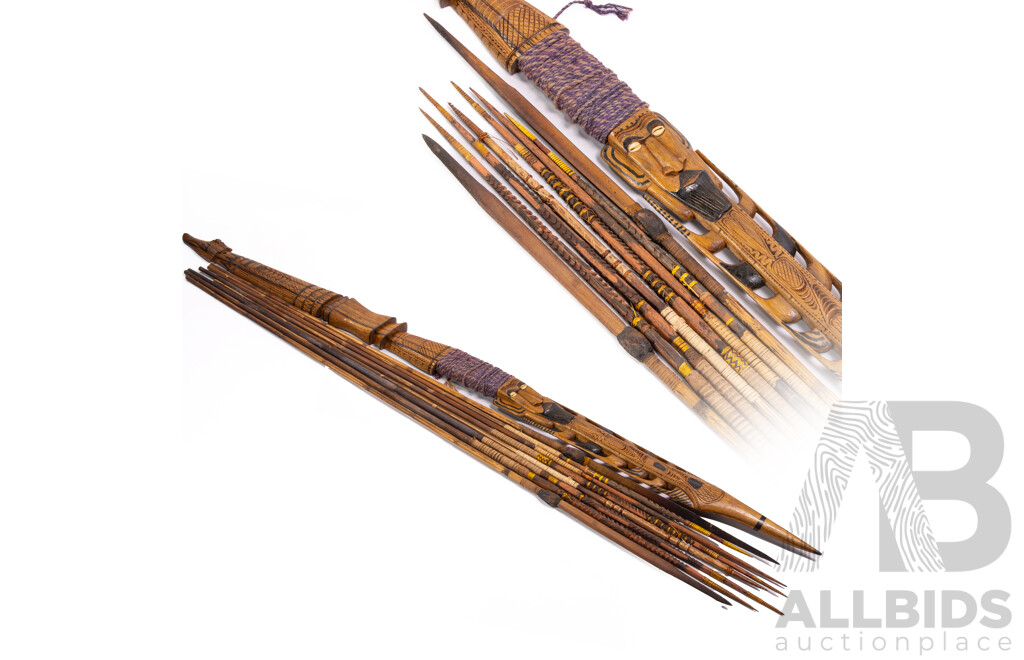 Collection Vintage PNG Sepik River Spears and Arrows