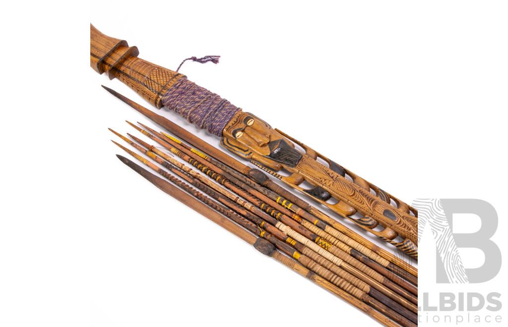 Collection Vintage PNG Sepik River Spears and Arrows