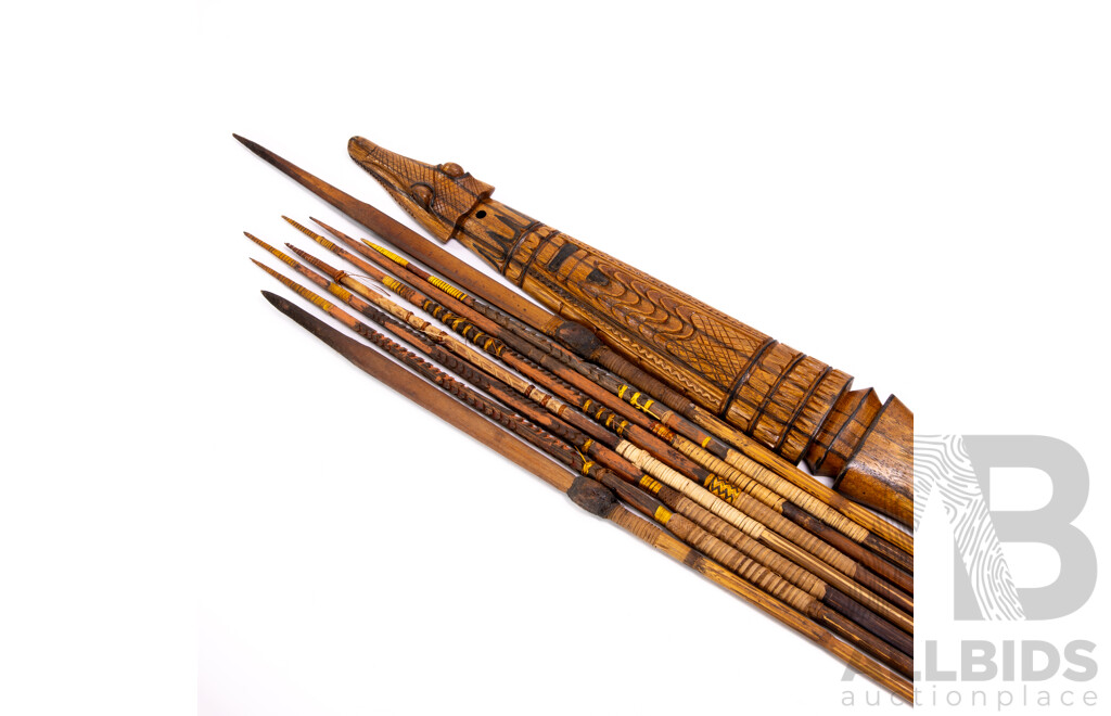Collection Vintage PNG Sepik River Spears and Arrows