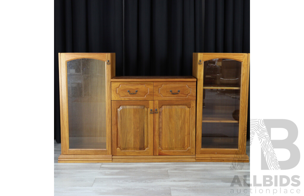 Modern Hardwood Three Piece Entertainment Unit