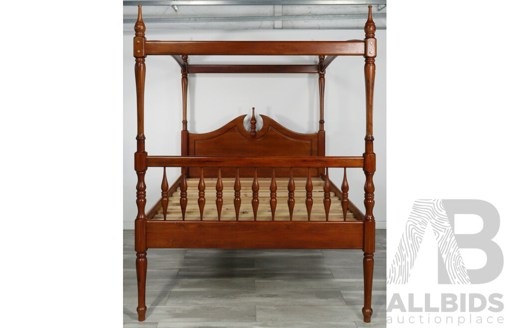 Hardwood Four Post Queen Bed