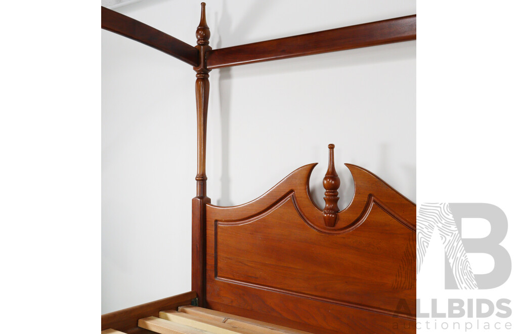 Hardwood Four Post Queen Bed