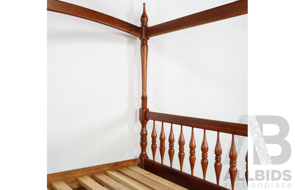 Hardwood Four Post Queen Bed