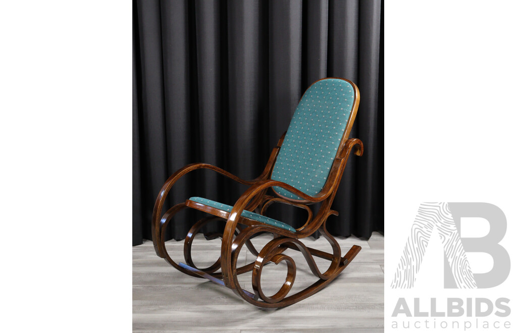 Bentwood Rocking Chair with Upholstered Seat and Back