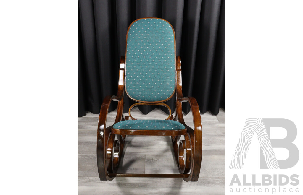 Bentwood Rocking Chair with Upholstered Seat and Back
