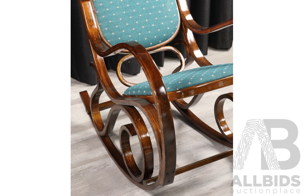Bentwood Rocking Chair with Upholstered Seat and Back