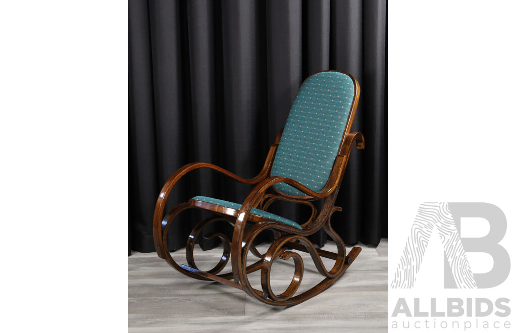 Bentwood Rocking Chair with Upholstered Seat and Back