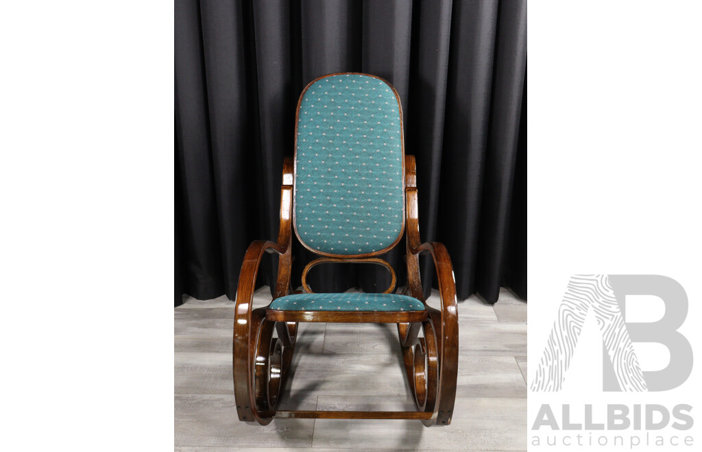 Bentwood Rocking Chair with Upholstered Seat and Back