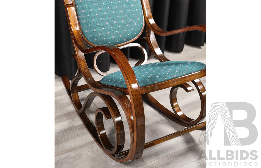 Bentwood Rocking Chair with Upholstered Seat and Back