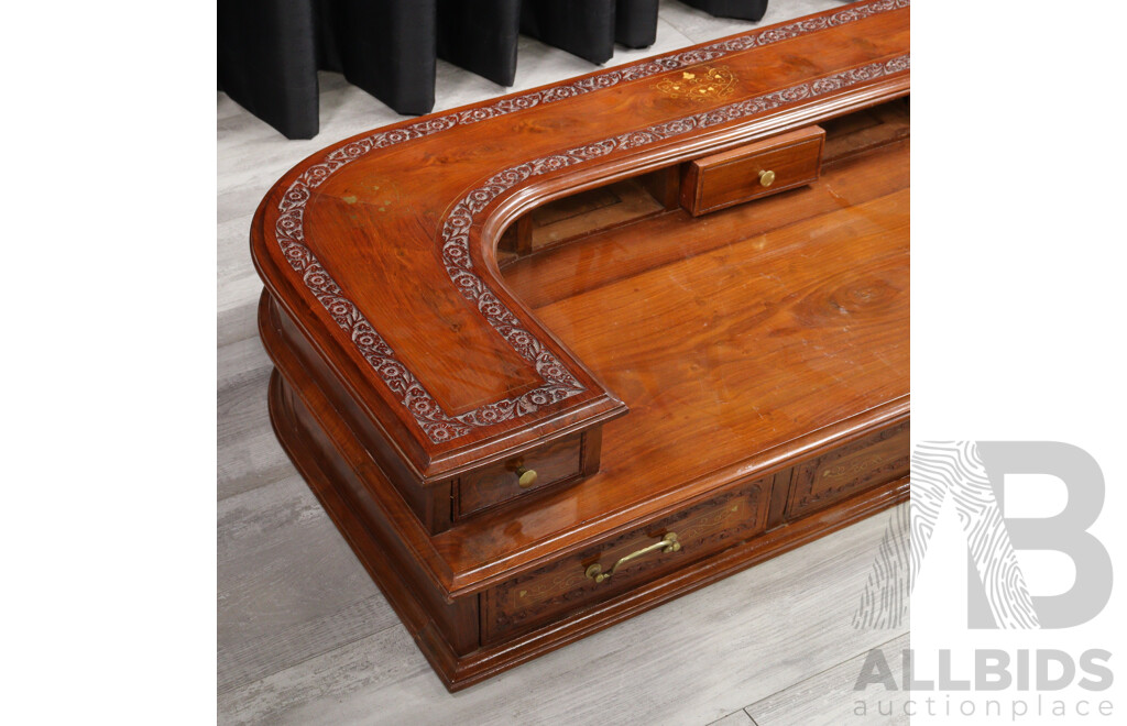 Rosewood Horseshoe Desk No Hardware