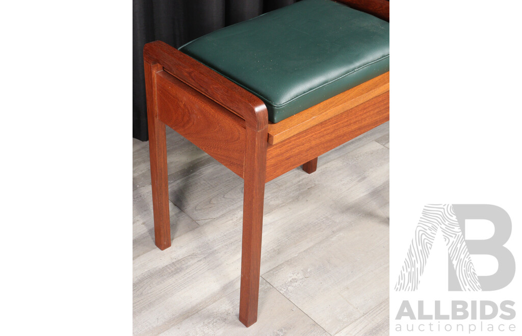 Hardwood Lift Top Piano Stool with Upholstered Seat
