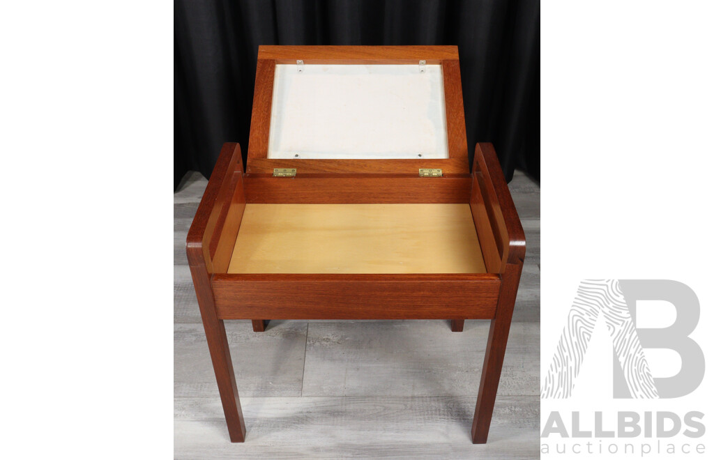 Hardwood Lift Top Piano Stool with Upholstered Seat