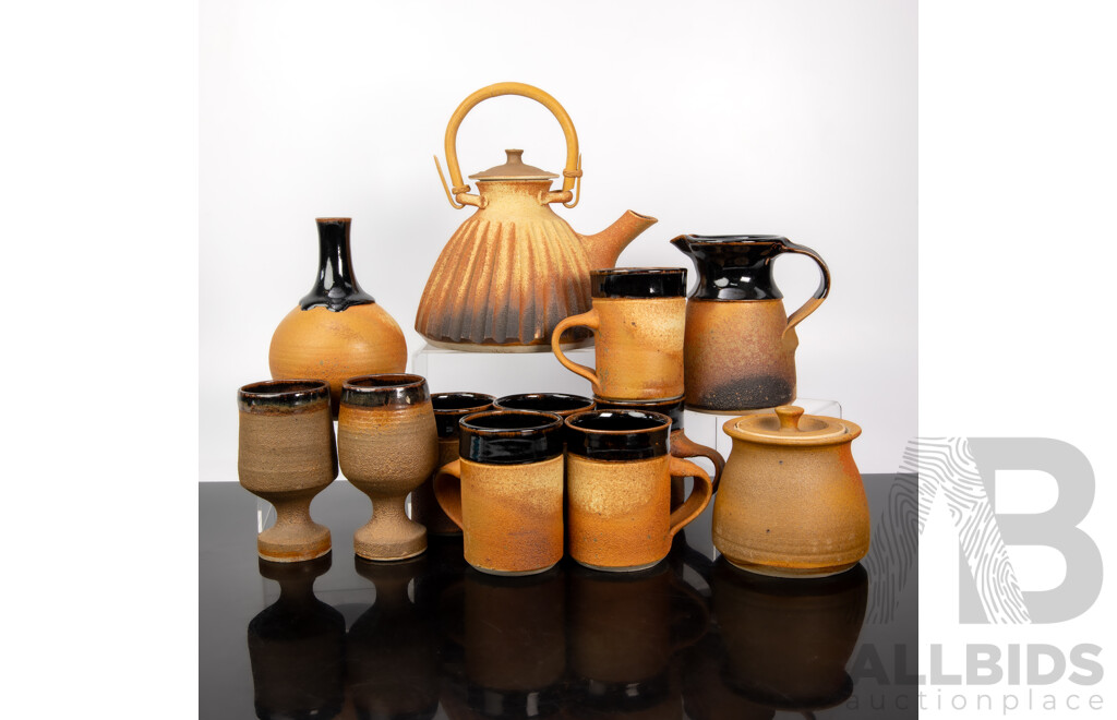 Collection Australian Studio Pottery Including Lidded Teapot by Tony Martin and More