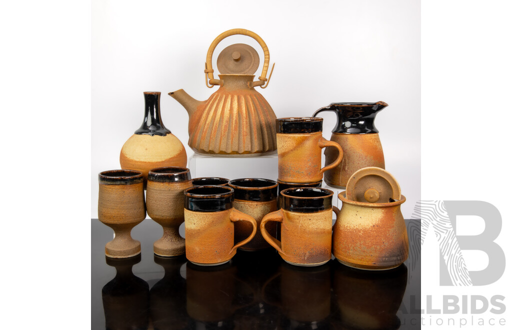Collection Australian Studio Pottery Including Lidded Teapot by Tony Martin and More