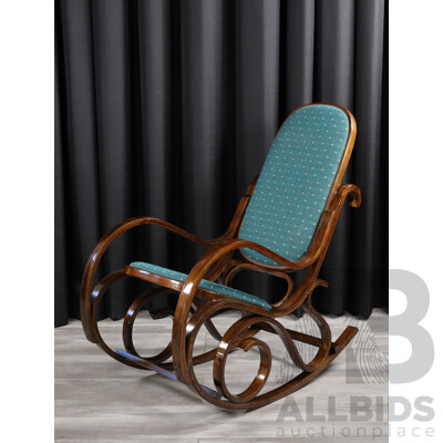 Bentwood Rocking Chair with Upholstered Seat and Back