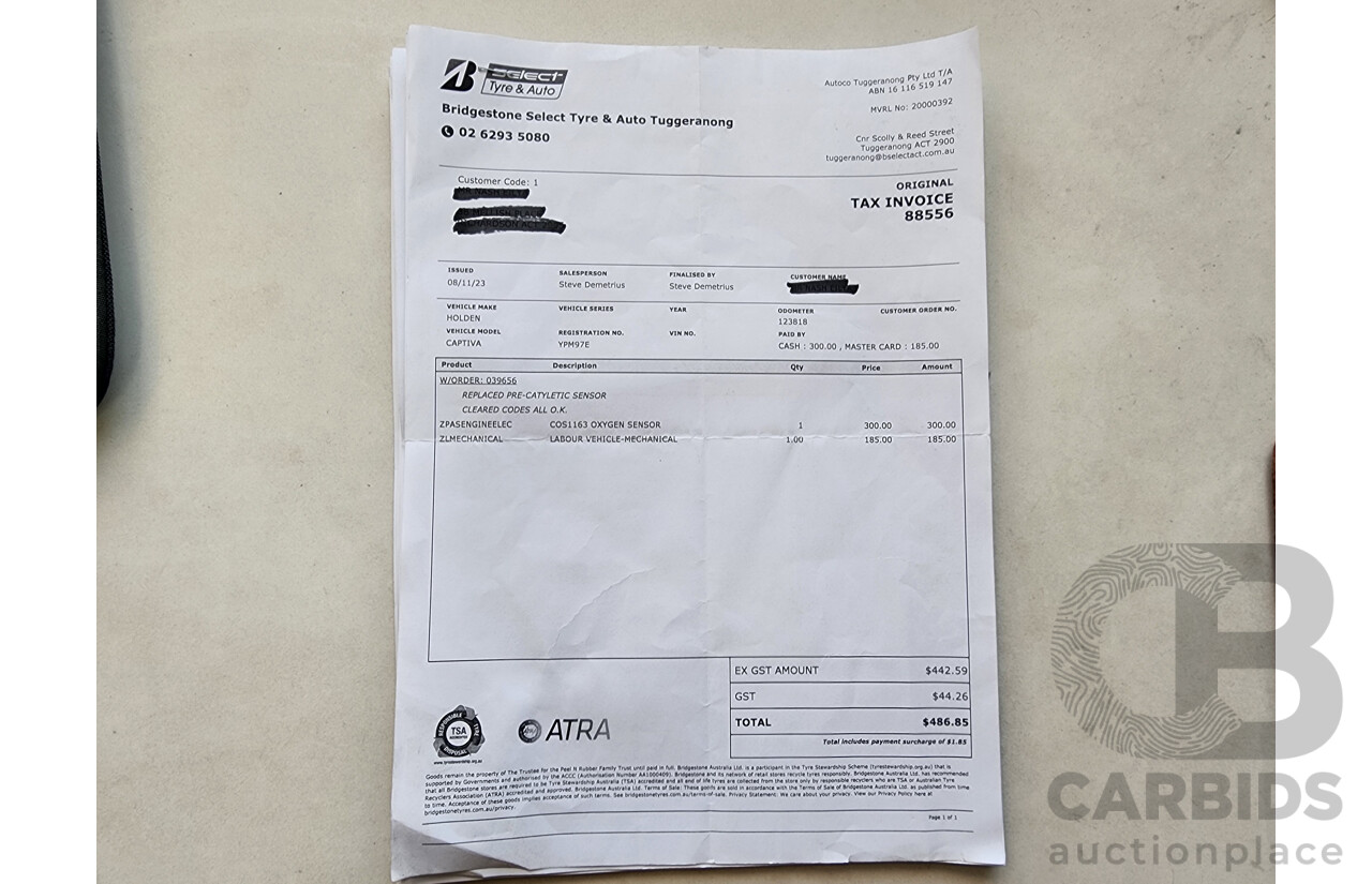 8/2016 Holden Captiva 5 (fwd) CG MY16 4d Wagon White 2.4L