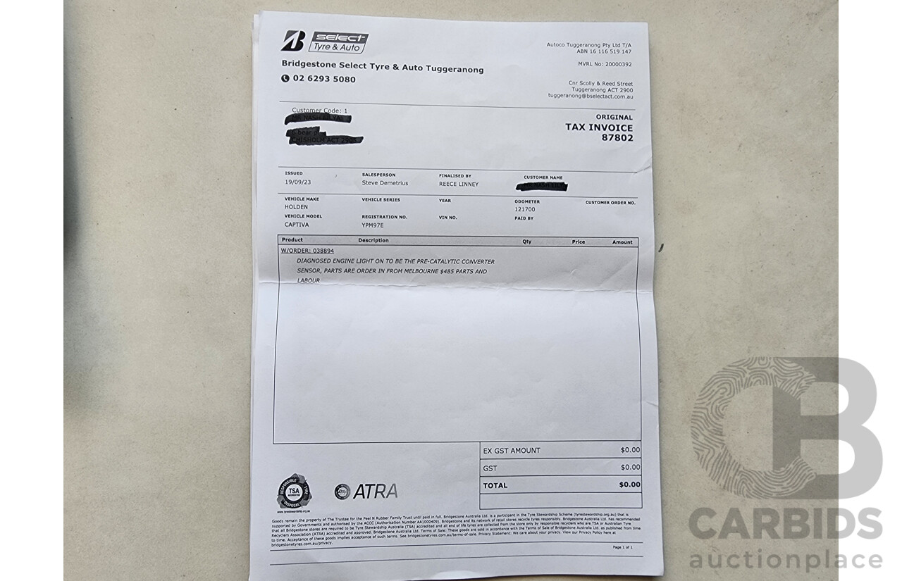 8/2016 Holden Captiva 5 (fwd) CG MY16 4d Wagon White 2.4L