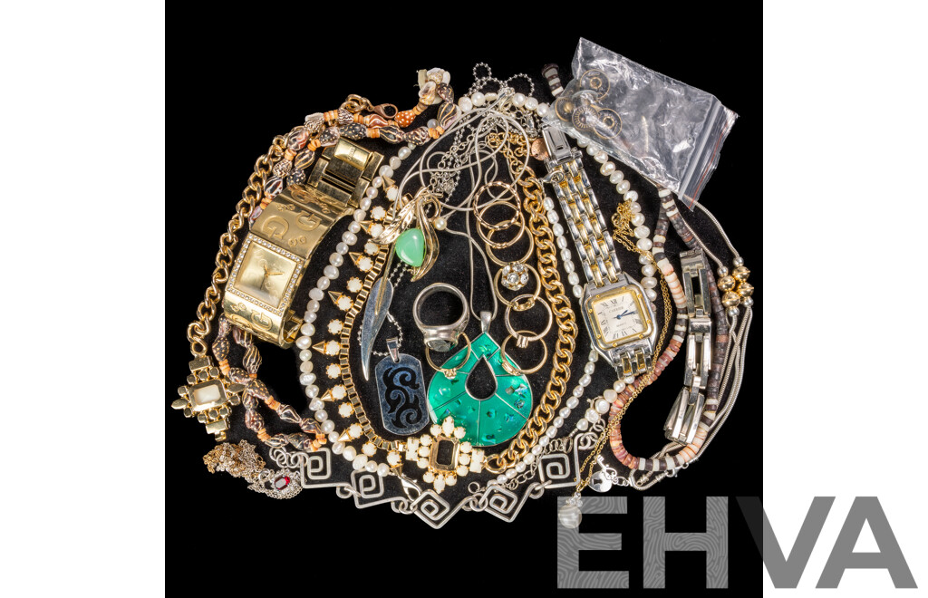 Collection of Jewellery Items Including Guess Watch and Freshwater Cultured Pearl Necklace & Bracelet