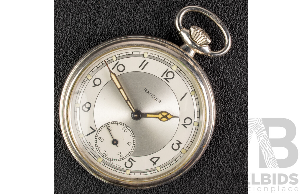 Kienzle Ranger 48mm Vintage 48mm Open Face Hunter Pocket Watch, Made in Germany