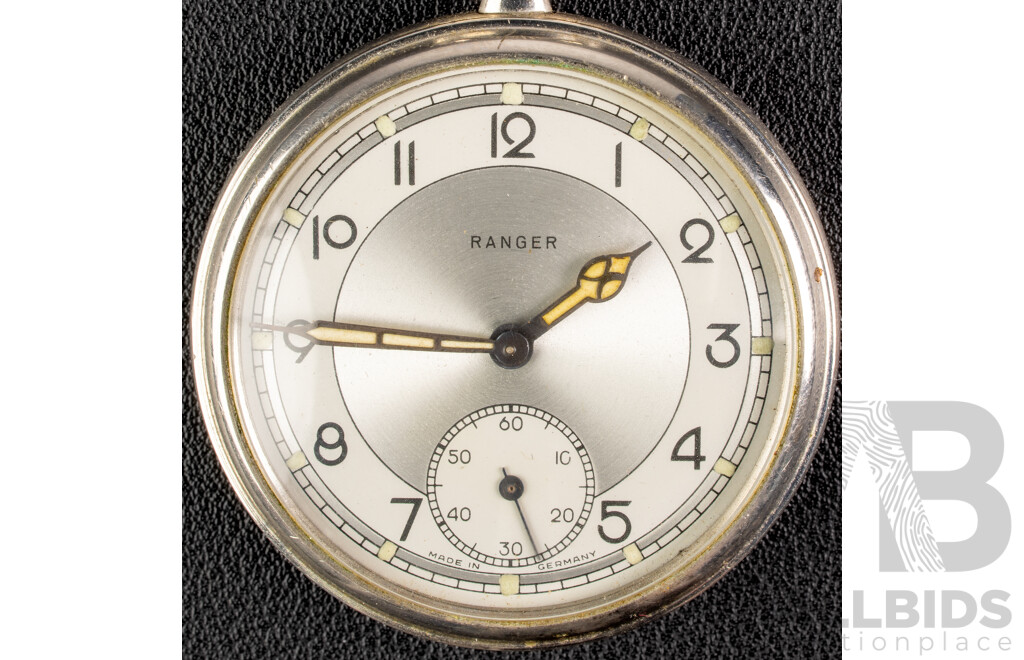 Kienzle Ranger 48mm Vintage 48mm Open Face Hunter Pocket Watch, Made in Germany