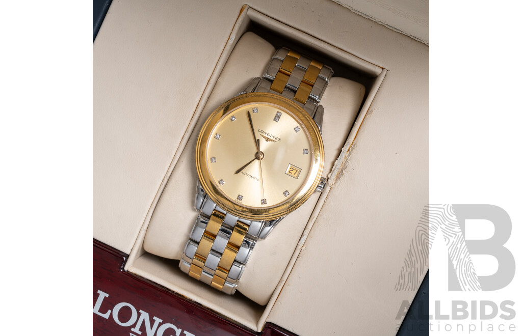 Longines Flagship Diamond Set Watch, 38.5mm, L4.774.3, Automatic with Original Presentation Box
