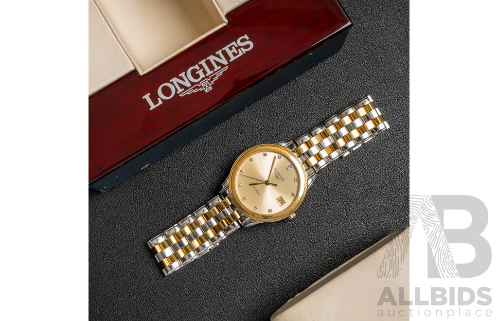 Longines Flagship Diamond Set Watch, 38.5mm, L4.774.3, Automatic with Original Presentation Box