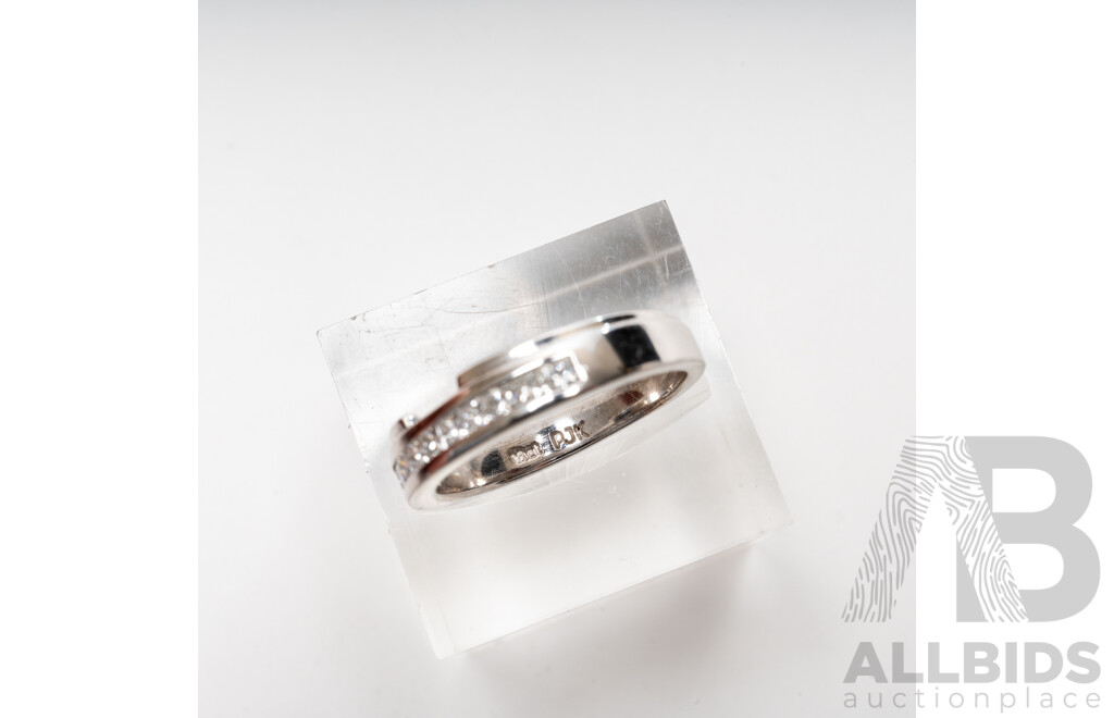 18ct White Princess Cut Diamond Bridal Set, Est TDW 1.25ct, Size N/O, 8.44 Grams