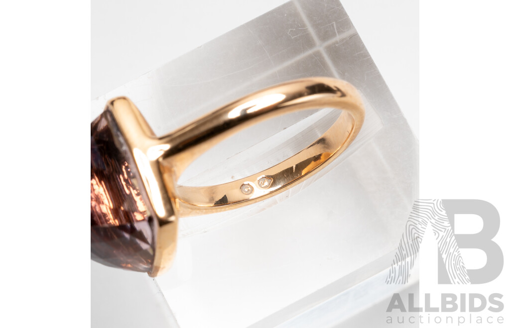Swarovski Tempo Antique Rose Gold Tone Pink Crystal Ring, Size J, in Original Presentation Box