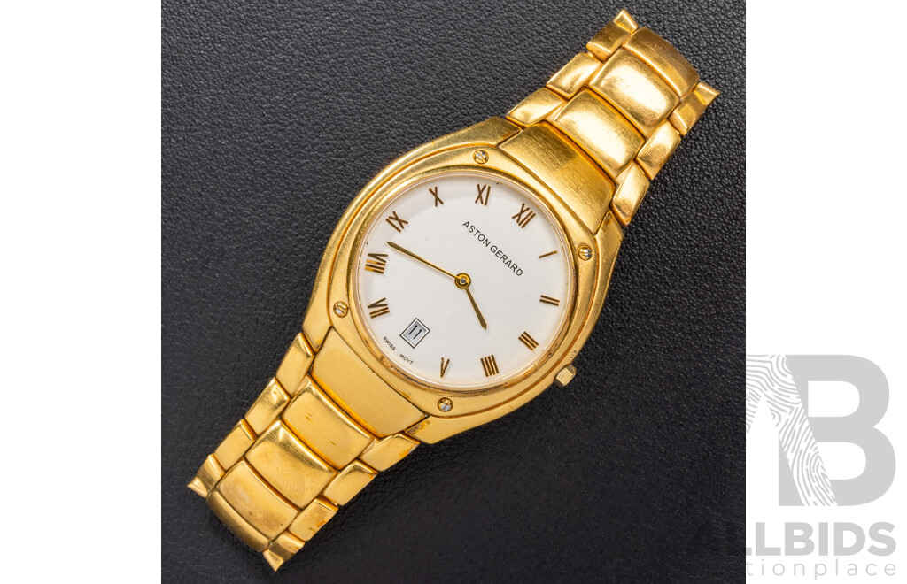 Aston Gerrard 18ct Electroplated Swiss Made Mens Watch, No.261267KM