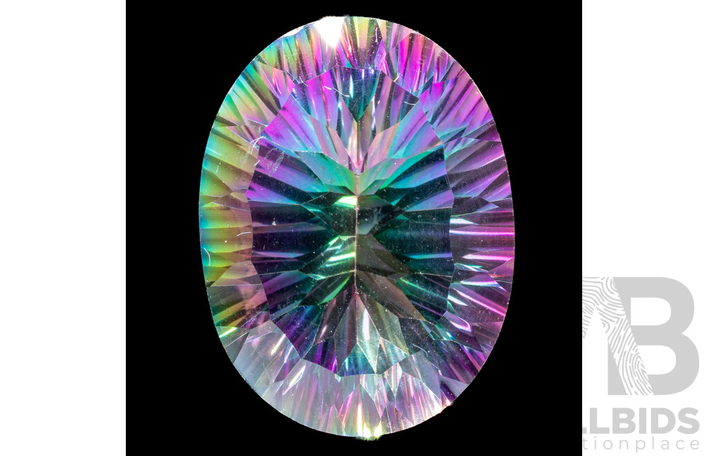 Mystic Topaz Oval Cut Unset Gemstone, 19.0ct