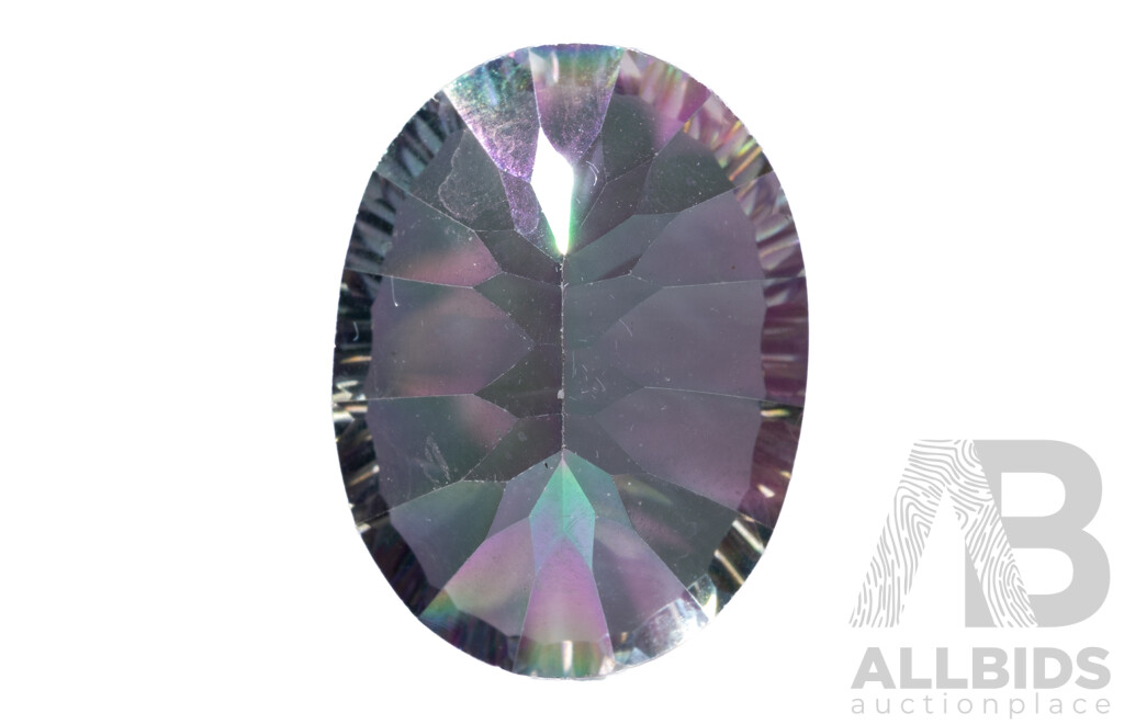 Mystic Topaz Oval Cut Unset Gemstone, 19.0ct
