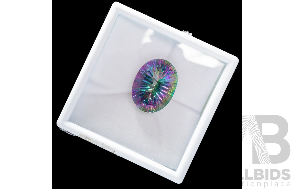Mystic Topaz Oval Cut Unset Gemstone, 19.0ct