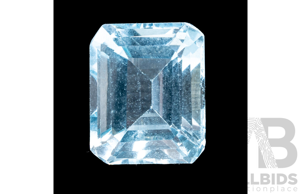 Light Blue Topaz Natural Unset Emerald Cut Gemstone, 7.65ct