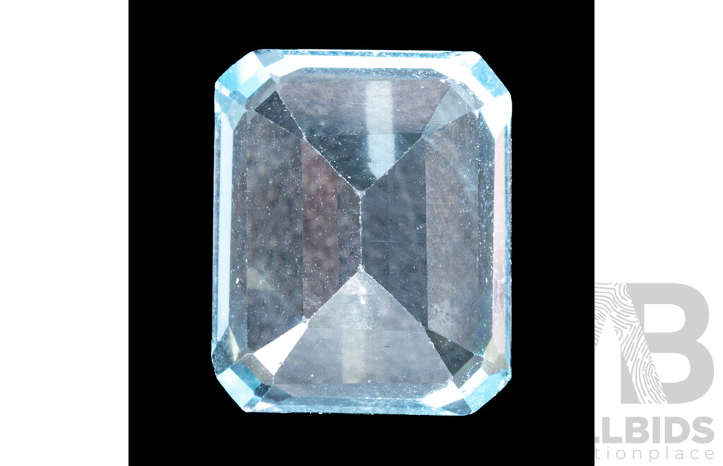 Light Blue Topaz Natural Unset Emerald Cut Gemstone, 7.65ct