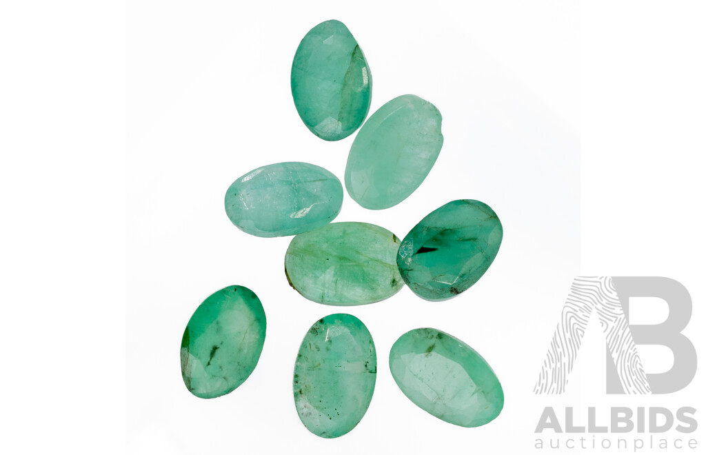 Emerald, (8) Natural Oval Cut Gemstones, 3.50ct