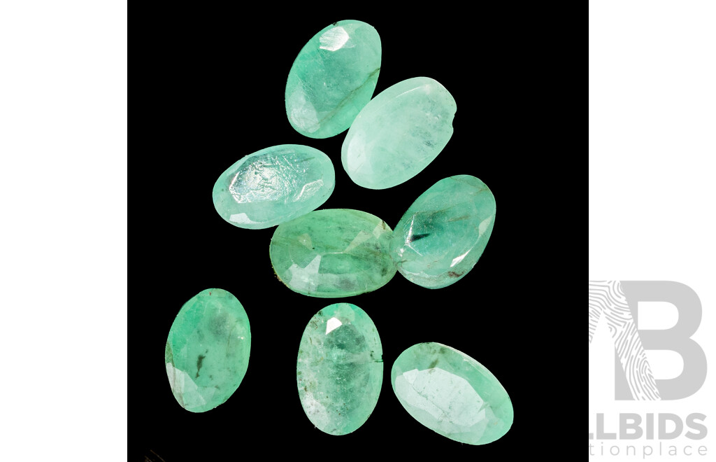 Emerald, (8) Natural Oval Cut Gemstones, 3.50ct