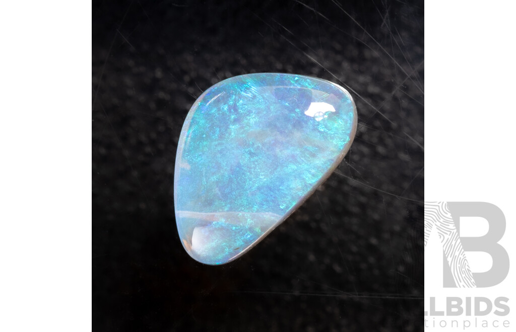 Lightning Ridge Australian Black Opal Solid, Trilliant Cabochon, 1.50ct